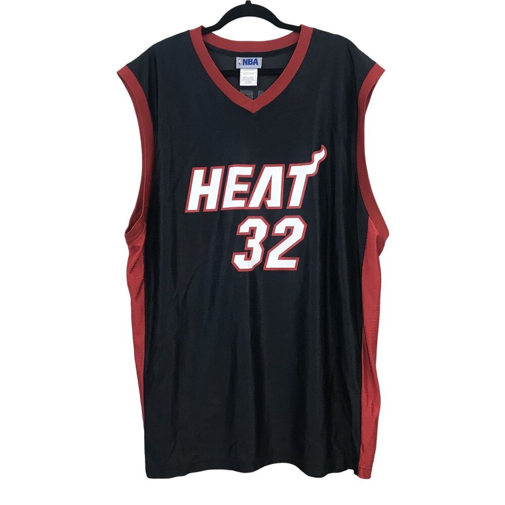 Shaquille ONeal Miami Heat 32 NBA Basketball Jersey XL Black Red Vintage